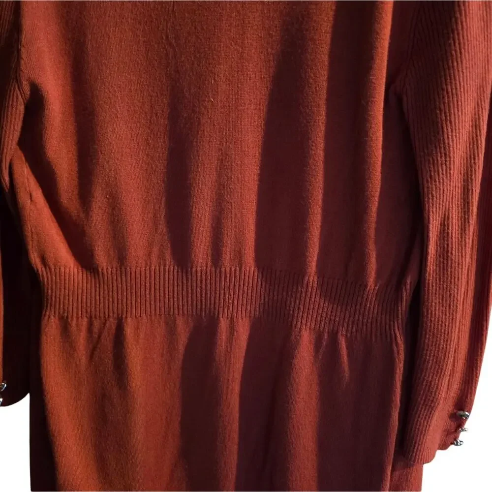 Women's Cardigan sweater size small, burnt orange - Picture 6 of 7